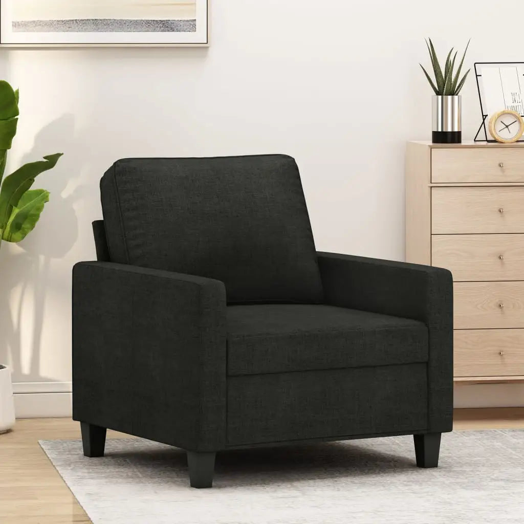 vidaXL Sofa Chair Upholstered Accent Armchair Sofa Comfort Dark Gray Fabric - Black / 2 ft - Furniture > Sofas