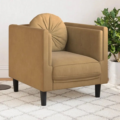 vidaXL Sofa Chair with Cushion Brown Faux Suede Leather - Furniture > Sofas