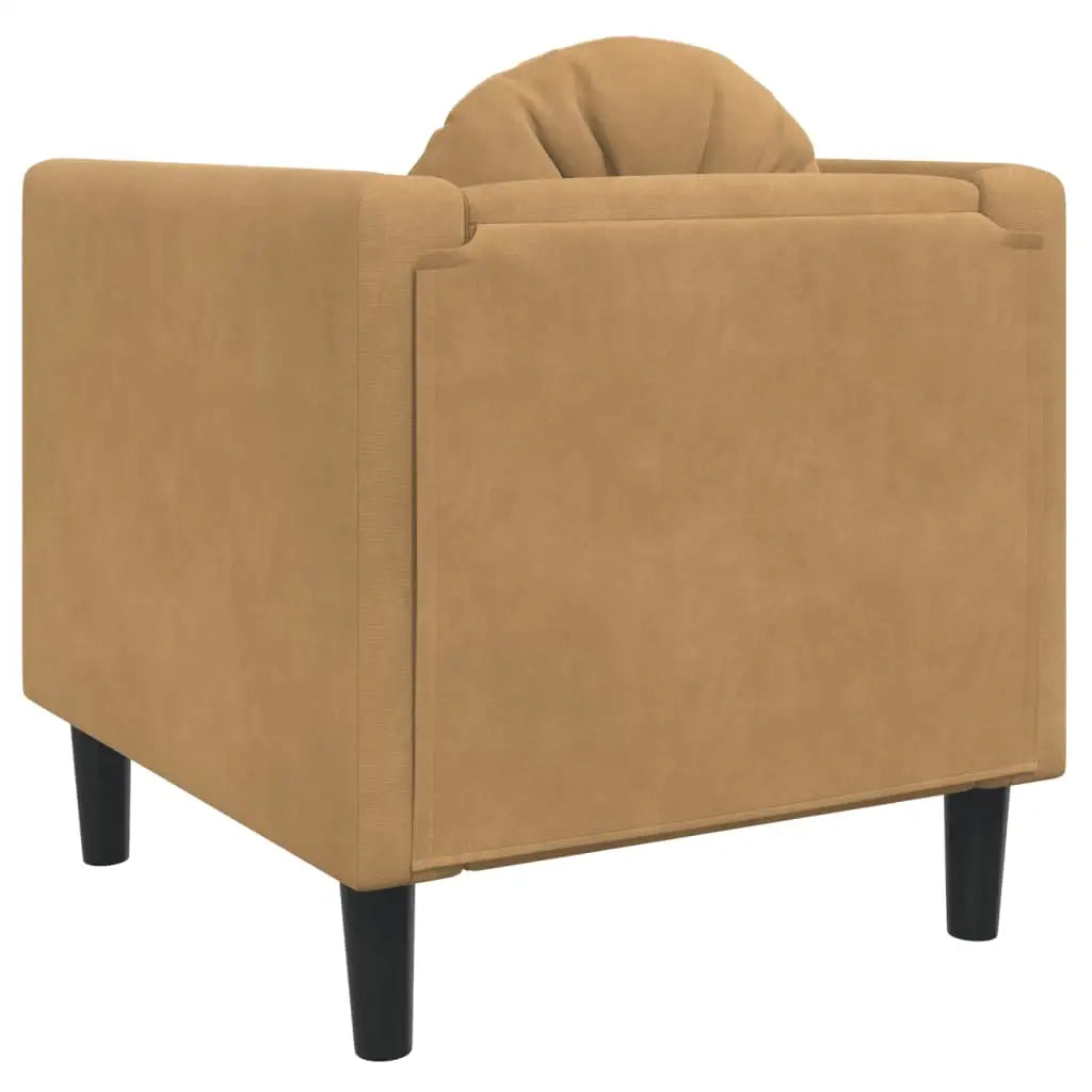 vidaXL Sofa Chair with Cushion Brown Faux Suede Leather - Furniture > Sofas