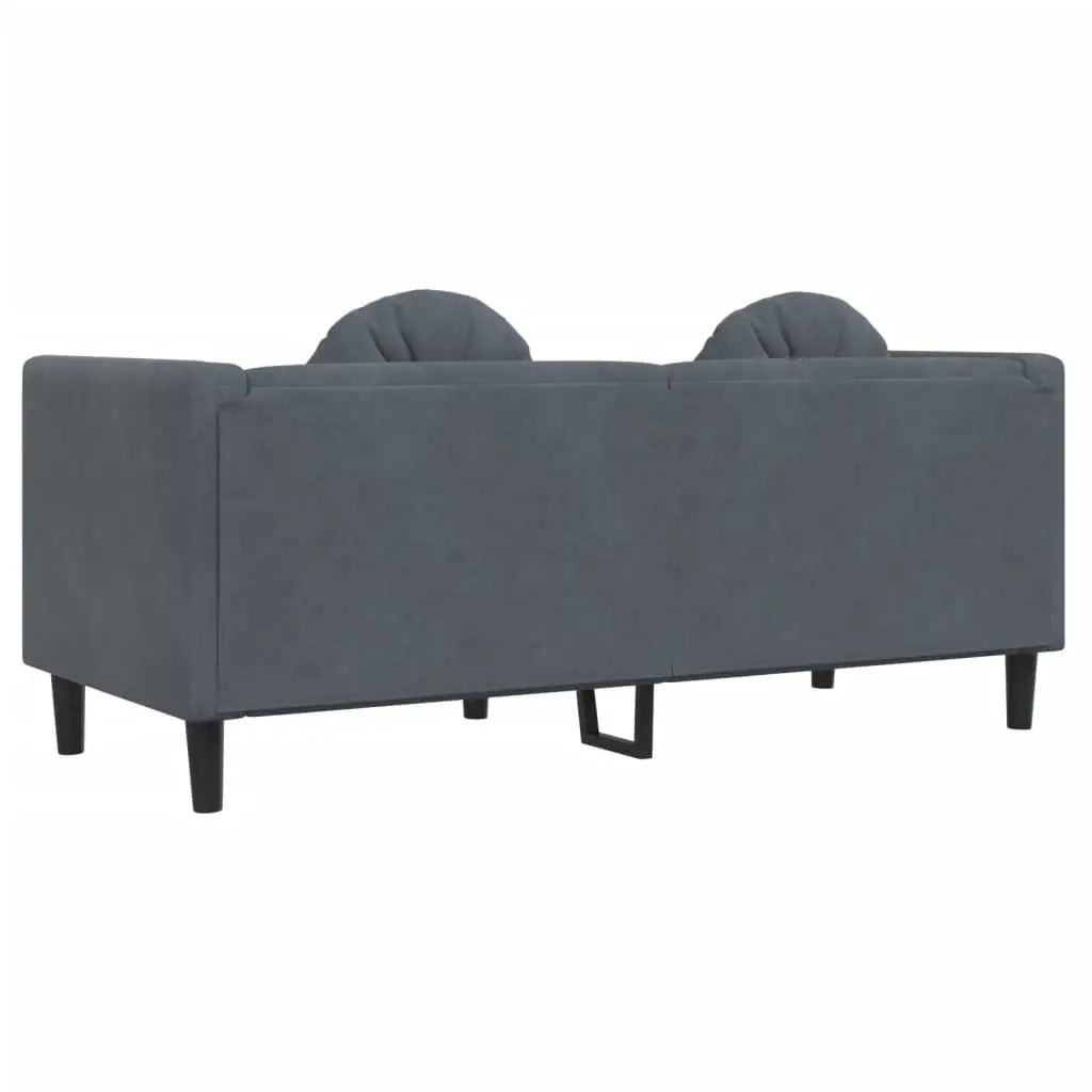 vidaXL Sofa with Cushions 2-Seater Dark Gray Velvet - Furniture > Sofas