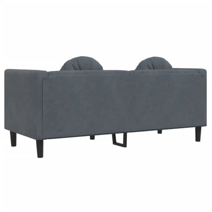 vidaXL Sofa with Cushions 2-Seater Dark Gray Velvet - Furniture > Sofas