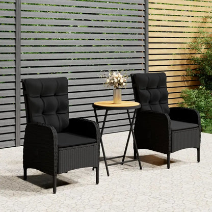 vidaXL Solid Acacia Wood Patio Bistro Set 3 Piece Seat Gray/Gray and Brown - Outdoor Furniture Set