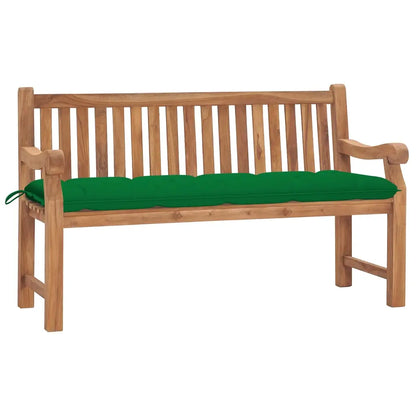 vidaXL Solid Teak Wood Garden Bench with Multi Colors Cushion Outdoor Lounge - Outdoor Bench