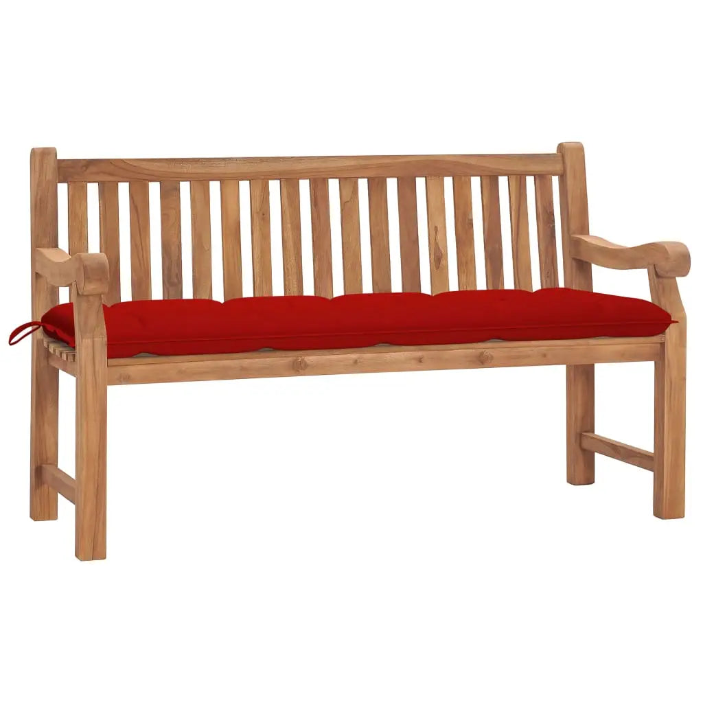vidaXL Solid Teak Wood Garden Bench with Multi Colors Cushion Outdoor Lounge - Outdoor Bench