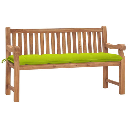 vidaXL Solid Teak Wood Garden Bench with Multi Colors Cushion Outdoor Lounge - Outdoor Bench