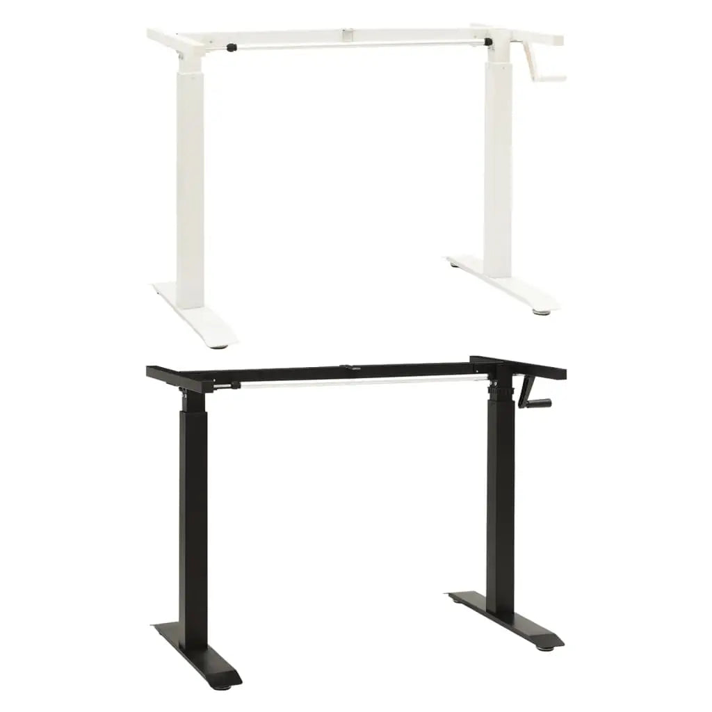 vidaXL Standing Desk Frame Adjustable Legs Computer Desk Base for Home Office - White - Desk Frame