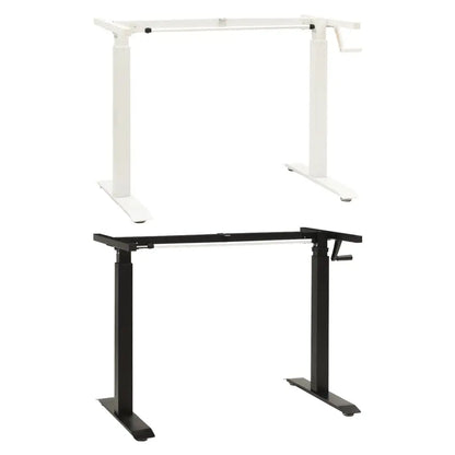 vidaXL Standing Desk Frame Adjustable Legs Computer Desk Base for Home Office - White - Desk Frame