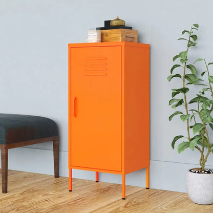 vidaXL Storage Cabinet Freestanding File Cabinet with Shelves for Office Steel - Orange - Furniture > Cabinets &