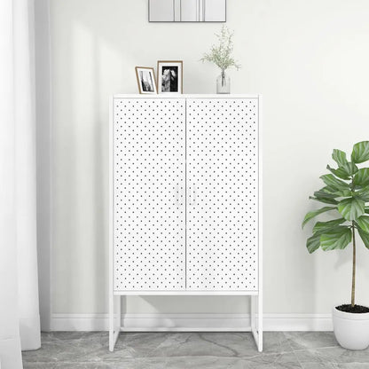 vidaXL Storage Cabinet Sideboard Cabinet for Entryway Bedroom Office Steel - White - Furniture > Cabinets & Storage >