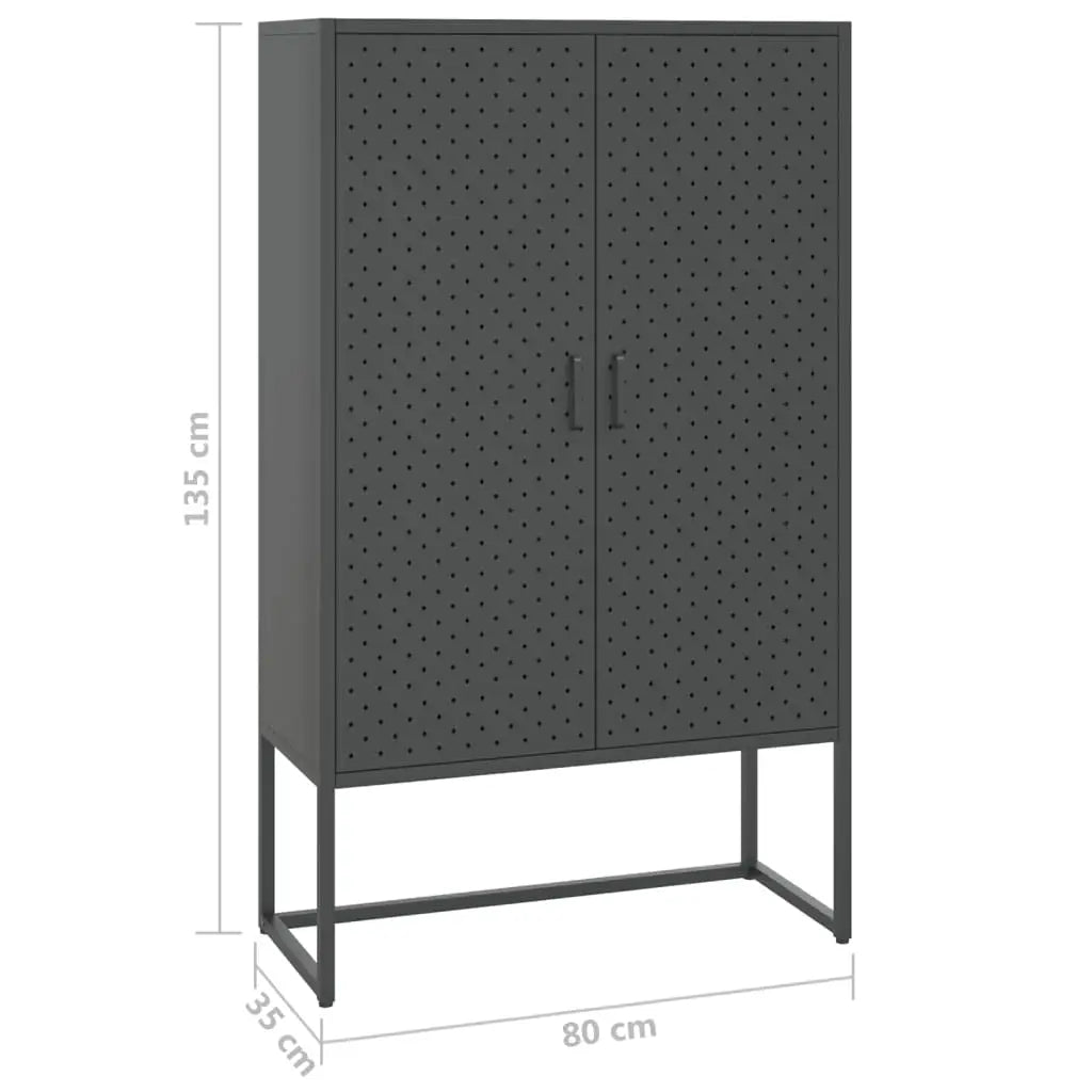 vidaXL Storage Cabinet Sideboard Cabinet for Entryway Bedroom Office Steel - Furniture > Cabinets & Storage > Storage