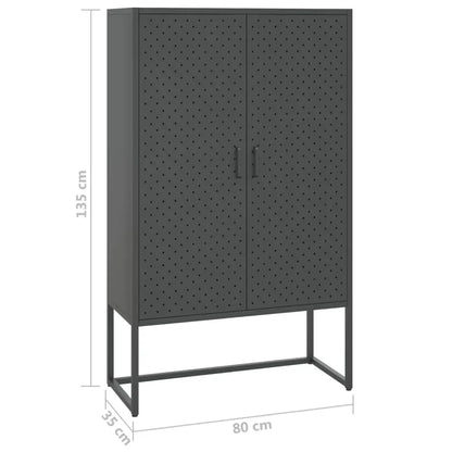 vidaXL Storage Cabinet Sideboard Cabinet for Entryway Bedroom Office Steel - Furniture > Cabinets & Storage > Storage