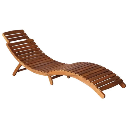 vidaXL Sun Loungers 2 pcs with Table and Cushions Solid Acacia Wood - Furniture > Outdoor Furniture > Outdoor Seating >