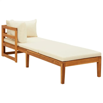 vidaXL Sun Loungers with Cream White Cushions 2 pcs Acacia Wood - Loungers