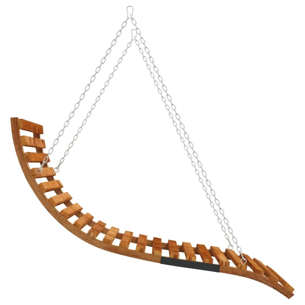 vidaXL Swing Bed Solid Bent Wood with Teak Finish 45.3’’x57.9’’x18.1’’ - Swing Bed