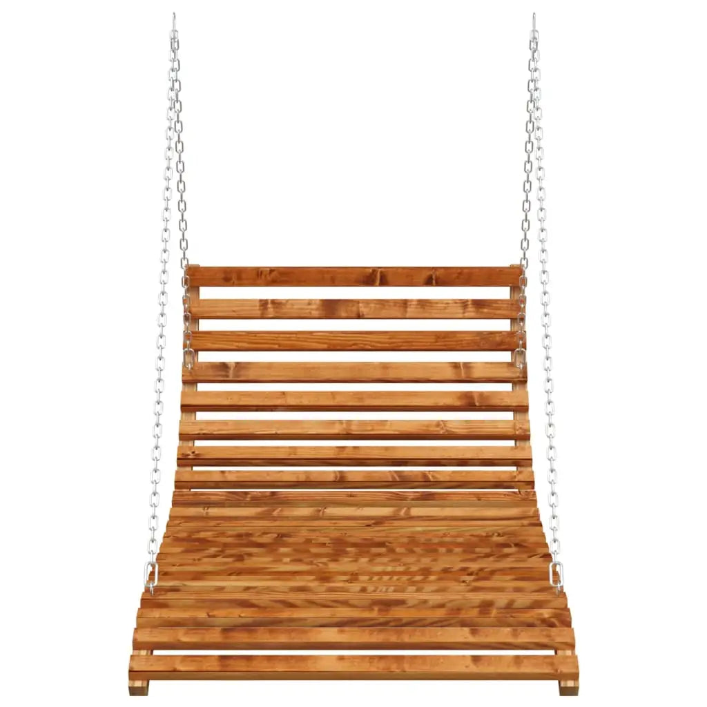 vidaXL Swing Bed Solid Bent Wood with Teak Finish 45.3’’x57.9’’x18.1’’ - Swing Bed