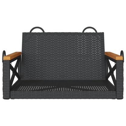 vidaXL Swing Bench Black 24.8’’x24.4’’x15.7’’ Poly Rattan - Swing Bench
