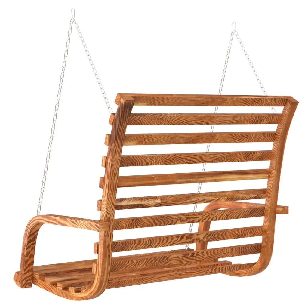 vidaXL Swing Bench Solid Wood Bent with Teak Finish 49.6’’x24.8’’x36.2’’ - Swing Bench