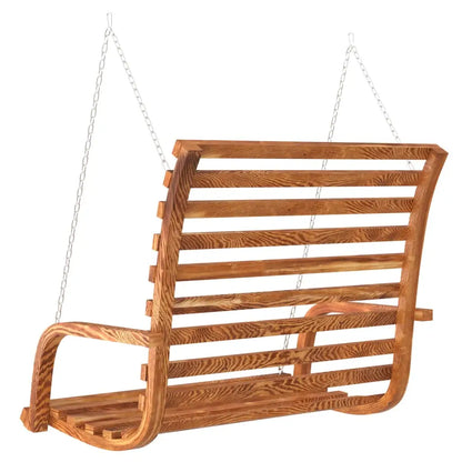 vidaXL Swing Bench Solid Wood Bent with Teak Finish 49.6’’x24.8’’x36.2’’ - Swing Bench