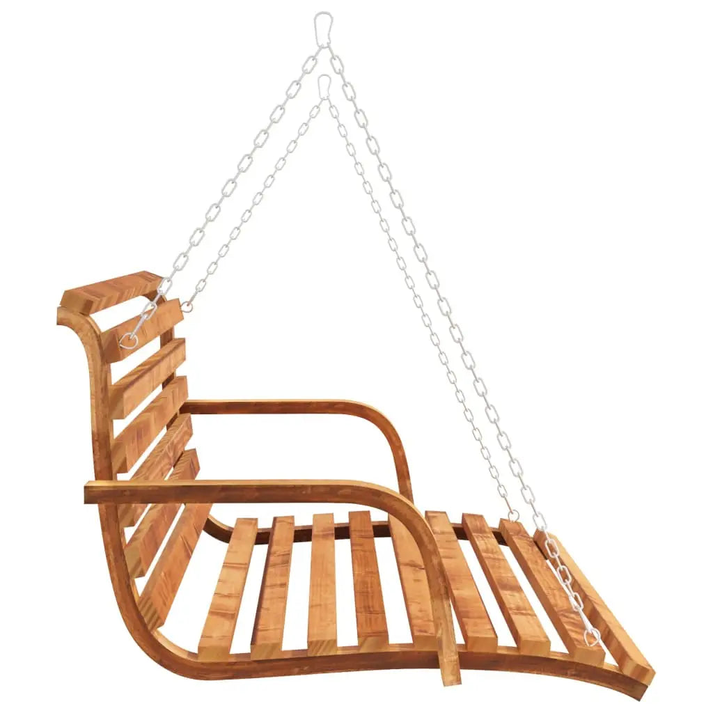 vidaXL Swing Bench Solid Wood Bent with Teak Finish 49.6’’x24.8’’x36.2’’ - Swing Bench