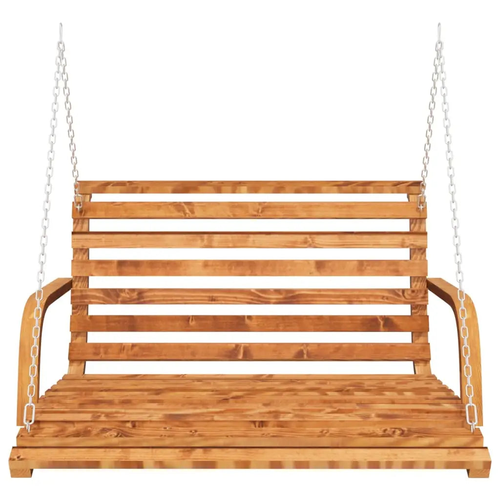 vidaXL Swing Bench Solid Wood Bent with Teak Finish 49.6’’x24.8’’x36.2’’ - Swing Bench