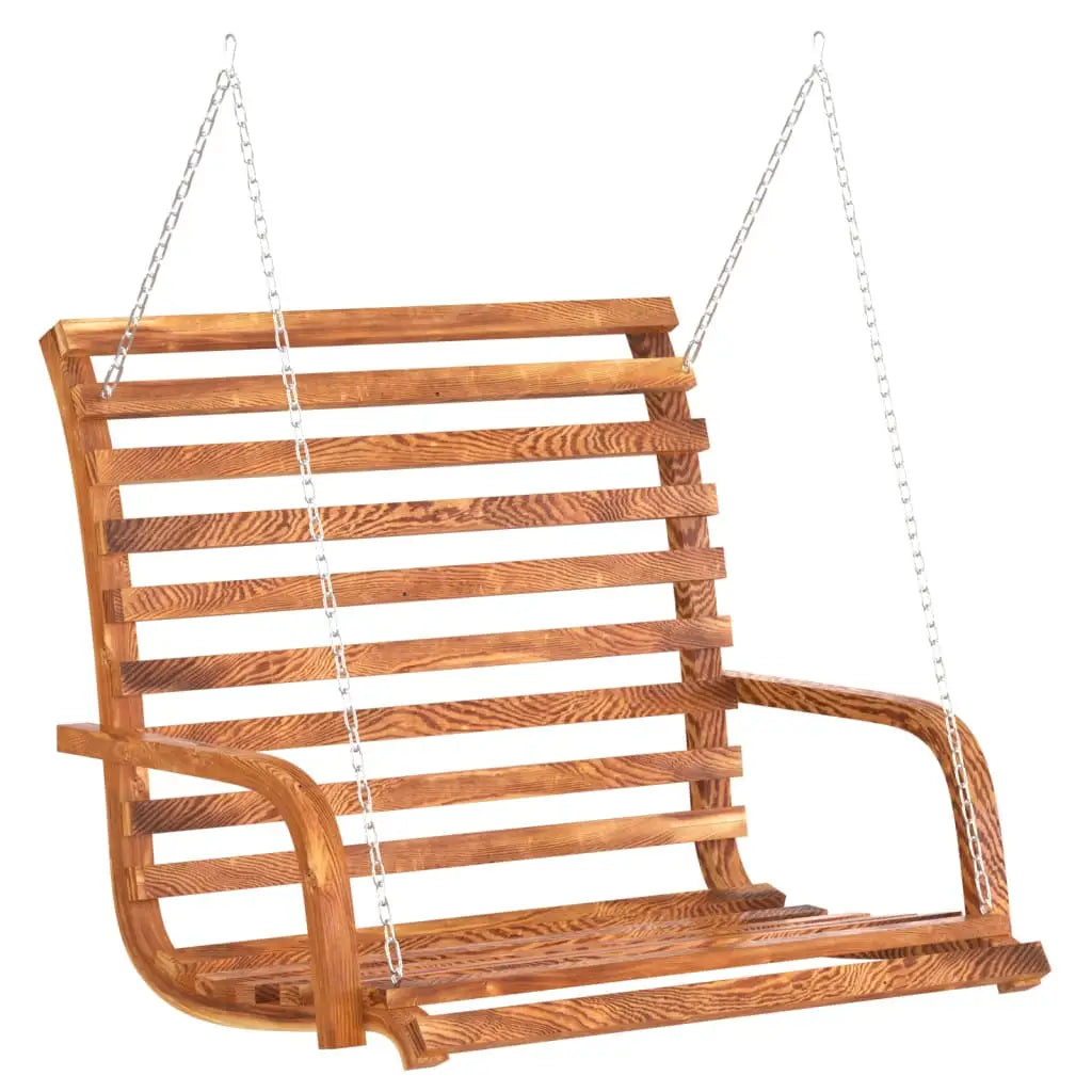 vidaXL Swing Bench Solid Wood Bent with Teak Finish 49.6’’x24.8’’x36.2’’ - Swing Bench