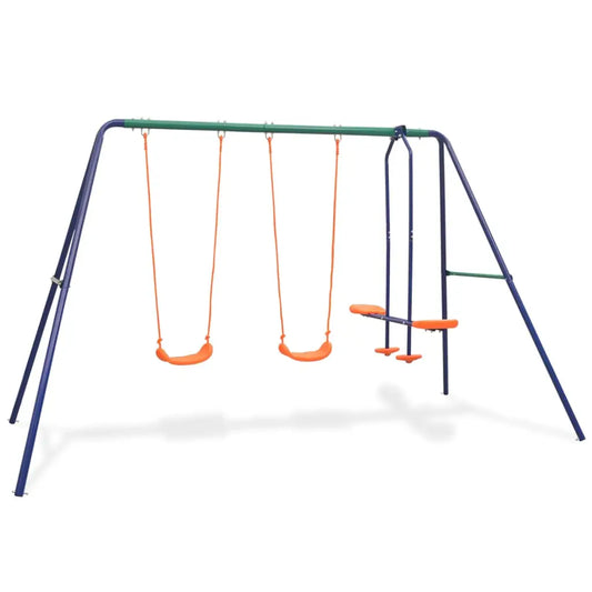 vidaXL Swing Set with 4 Seats Orange - Toys & Games > Outdoor Play Equipment > Swing Sets & Playsets
