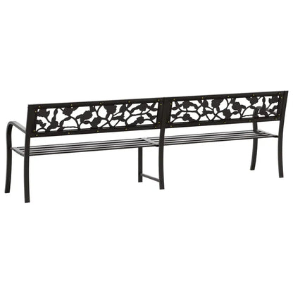 vidaXL Twin Patio Bench 96.9’’ Black Steel - Outdoor Bench