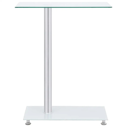 vidaXL U-Shaped Side Table Transparent 17.7’’x11.8’’x22.8’’ Tempered Glass - Furniture > Tables > Accent Tables > End