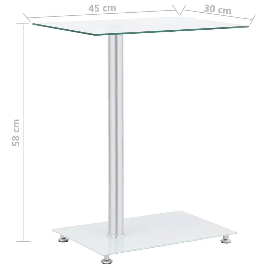 vidaXL U-Shaped Side Table Transparent 17.7’’x11.8’’x22.8’’ Tempered Glass - Furniture > Tables > Accent Tables > End