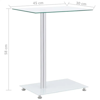 vidaXL U-Shaped Side Table Transparent 17.7’’x11.8’’x22.8’’ Tempered Glass - Furniture > Tables > Accent Tables > End