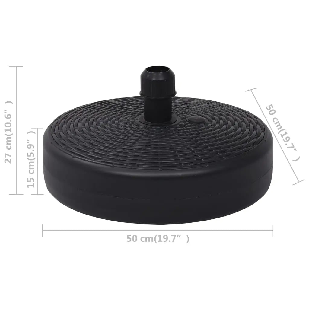 vidaXL Umbrella Base Sand/Water Filled 6.3 gal Black - Umbrella Base