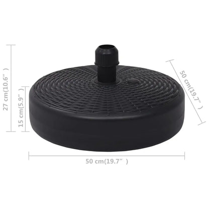 vidaXL Umbrella Base Sand/Water Filled 6.3 gal Black - Umbrella Base