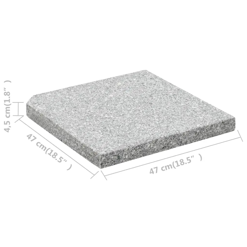 vidaXL Umbrella Weight Plate Granite 55.1 lb Square Gray - Umbrella Base