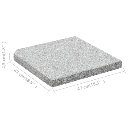 vidaXL Umbrella Weight Plate Granite 55.1 lb Square Gray - Umbrella Base