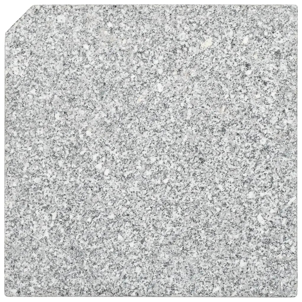 vidaXL Umbrella Weight Plate Granite 55.1 lb Square Gray - Umbrella Base