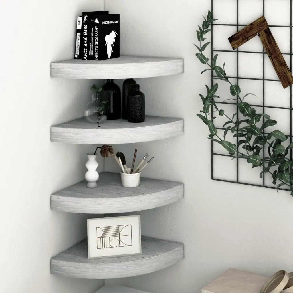 vidaXL Wall Corner Shelf Floating Corner Shelf Wall Mounted Display Shelf - Furniture > Shelving > Wall Shelves & Ledges