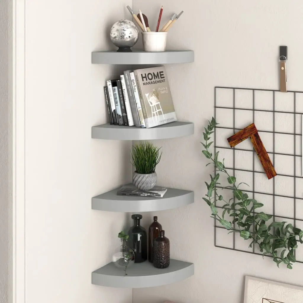 vidaXL Wall Corner Shelf Floating Corner Shelf Wall Mounted Display Shelf - Furniture > Shelving > Wall Shelves & Ledges
