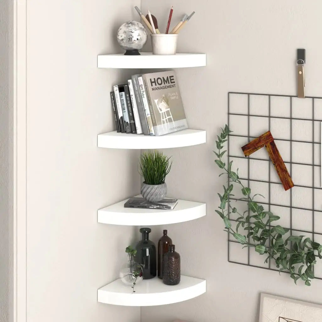 vidaXL Wall Corner Shelf Floating Corner Shelf Wall Mounted Display Shelf - Furniture > Shelving > Wall Shelves & Ledges