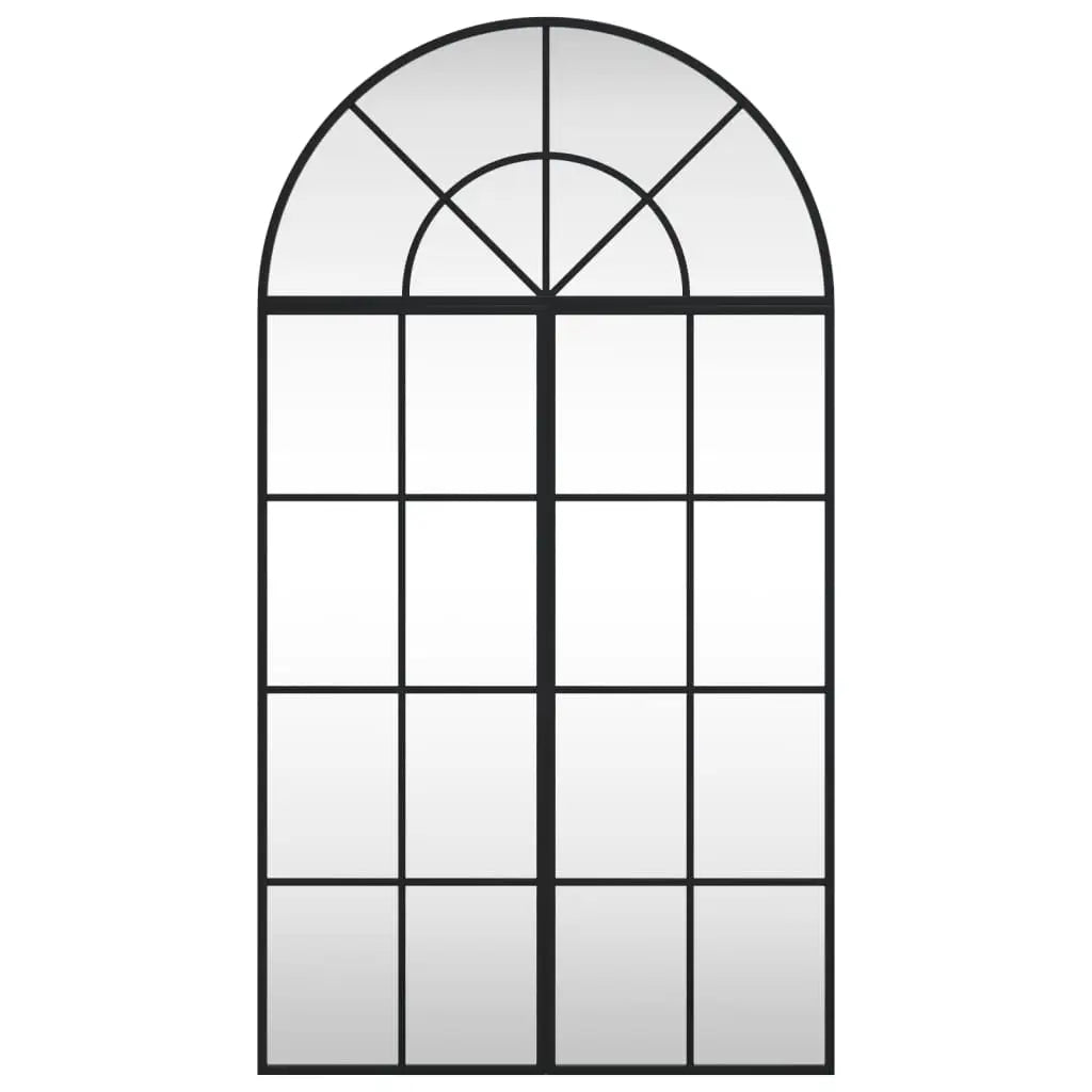 vidaXL Wall Mirror Decorative Wall Mounted Mirror for Bathroom Black Arch Iron - Home & Garden > Decor > Mirrors