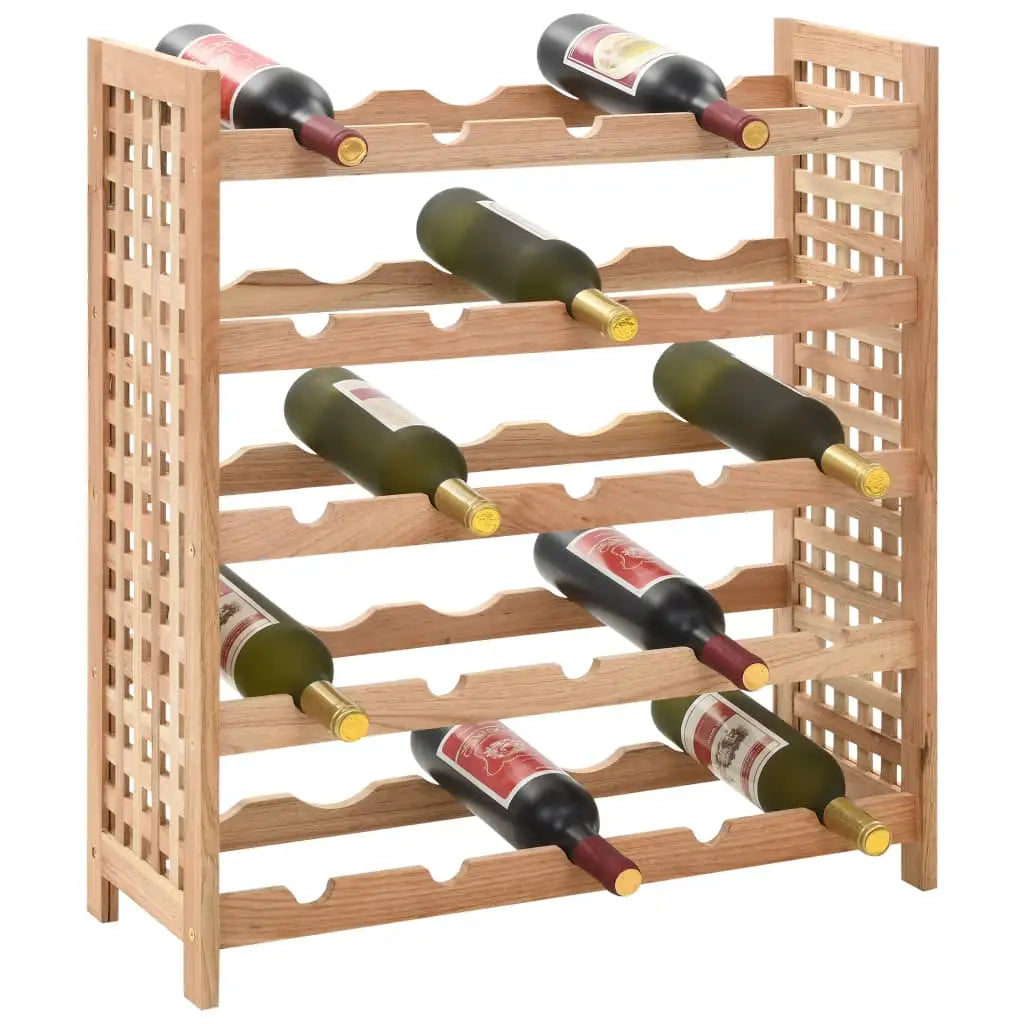 vidaXL Wine Rack for 25 Bottles Solid Walnut Wood 24.8’’x9.8’’x28.7’’ - Furniture > Cabinets & Storage > Wine Racks