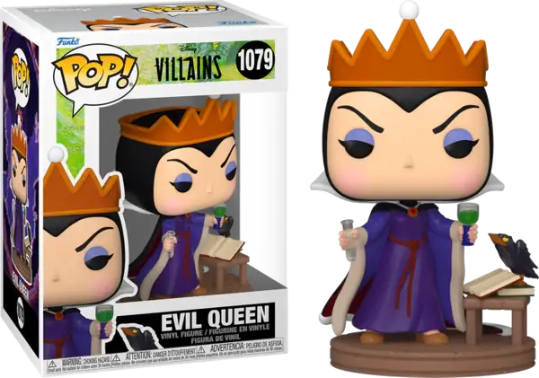Evil Queen Funko figure in purple dress and crown from Disney’s Snow White