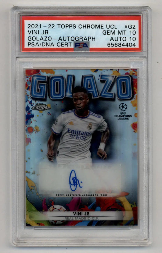 Vini Jr 2021-22 Topps Chrome UCL Golazo Auto 36/99 PSA 10 Gem Mint Auto 10 - Singles