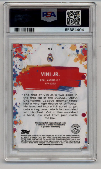 Vini Jr 2021-22 Topps Chrome UCL Golazo Auto 36/99 PSA 10 Gem Mint Auto 10 - Singles