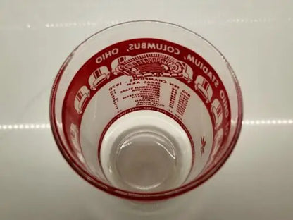 Vintage 1972 Ohio State Championship Souvenir Drinking Glass in red and white colors
