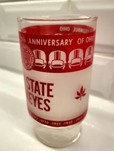 Vintage 1972 Ohio State Championship Souvenir Drinking Glass for fans of Ohio State