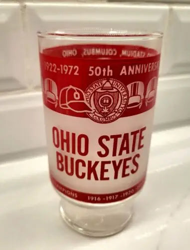 Vintage 1972 Ohio State Championship Souvenir Drinking Glass celebrating 50th anniversary