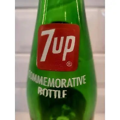 Green 7UP commemorative bottle celebrating Notre Dame Fighting Irish football team