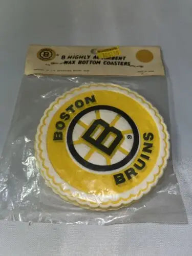 Packaged Vintage Boston Bruins coasters for avid Bruins hockey fans, 8/pkg