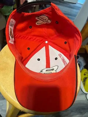 Vintage Dale Earnhardt Jr Red Hat featuring a red baseball cap with white front panel
