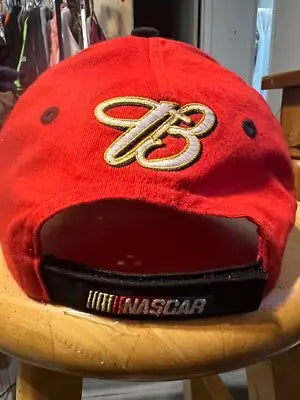 Vintage Dale Earnhardt Jr red baseball cap with B logo and NASCAR emblem